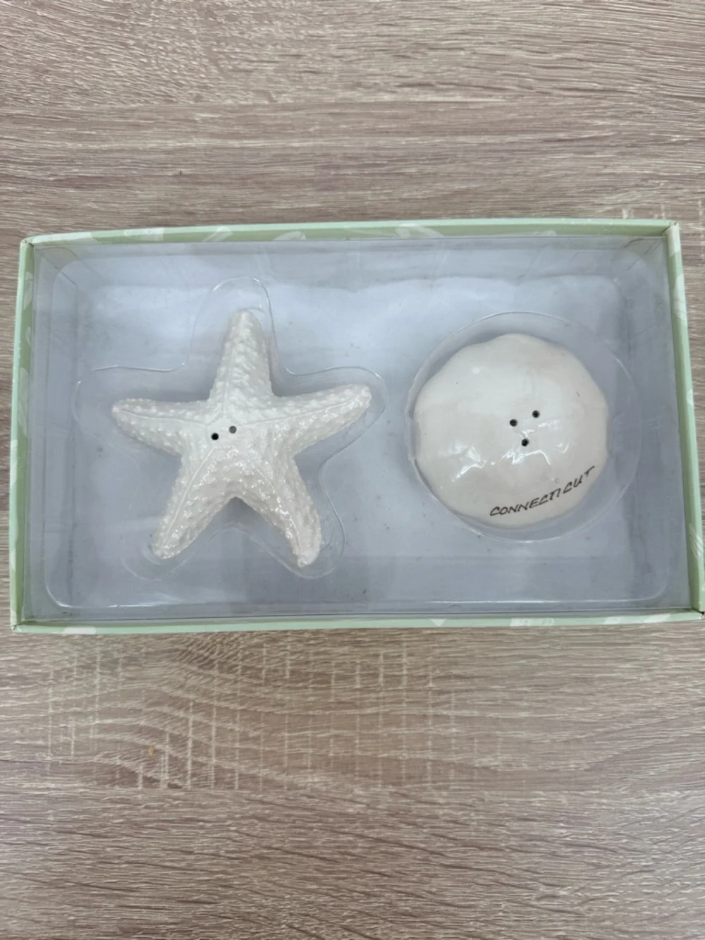 Salt & Pepper Shakers Cape Shore Starfish Sand Dollar Set Ceramic Connecticut CT